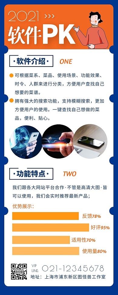 软件PK宣传介绍互联网营销长图