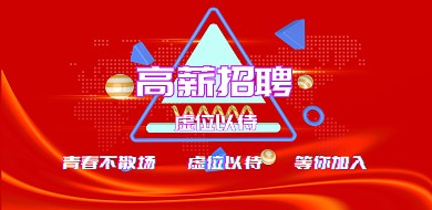 个性青春招聘横版海报