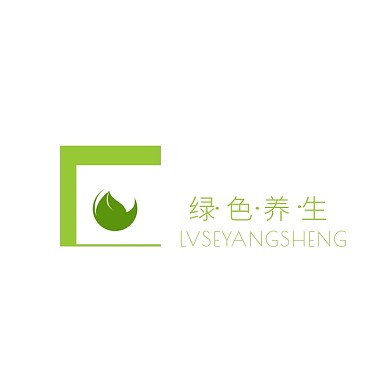 方形LOGO简约绿色清新