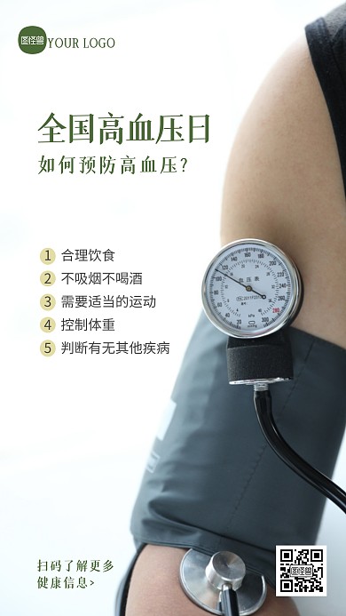 全国高血压日如何预防高血压摄影图海报