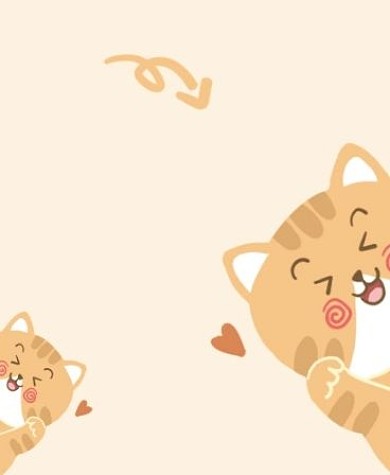 卡通可爱萌宠猫咪少女iWatch表盘背景