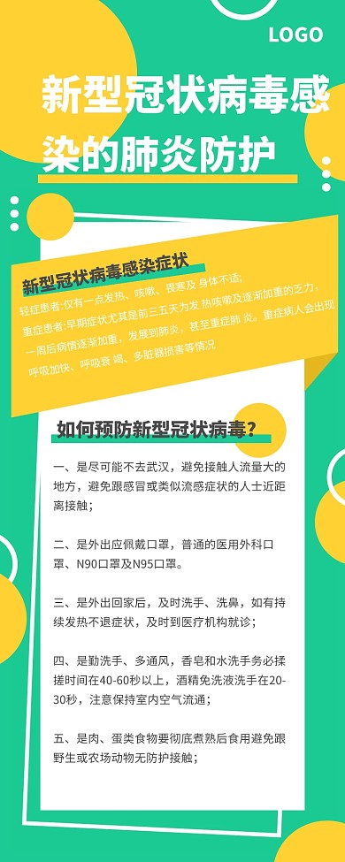 新型冠状病毒感染的肺炎防护营销长图