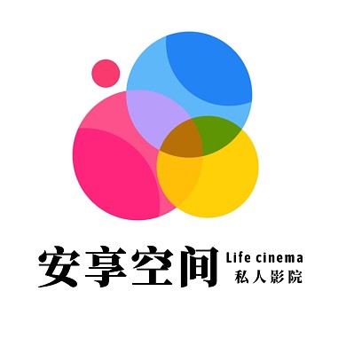 简约创意彩色圆形影院电影logo
