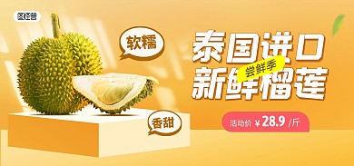 榴莲生鲜水果促销电商banner
