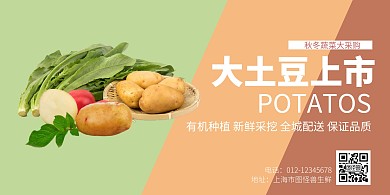 简约大气土豆横版海报