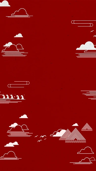 图怪兽原创元素红色古风风格主题海报背景