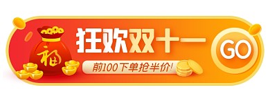 狂欢双11促销活动胶囊banner