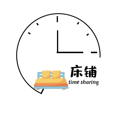家居创意黑白印刷logo床铺设计