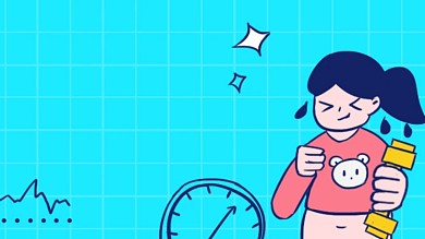 卡通运动健身公众号封面图怪兽原创元素