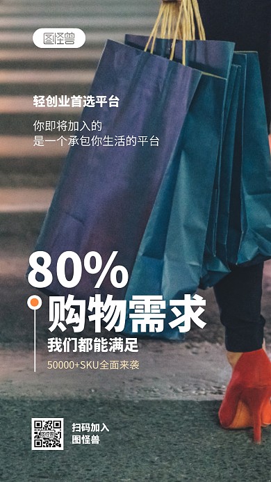 微商创业平台宣传摄影图海报