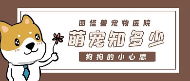 宠物医院卡通插画公众号封面首图