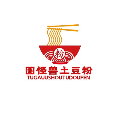 土豆粉logo宣传推广大气美食	