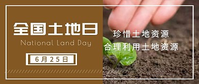 简约质感创意全国土地日封面