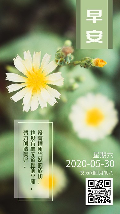 5月30日鲜花绿色早安日签