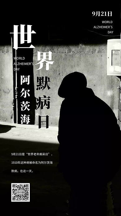 创意世界阿兹海默病手机海报