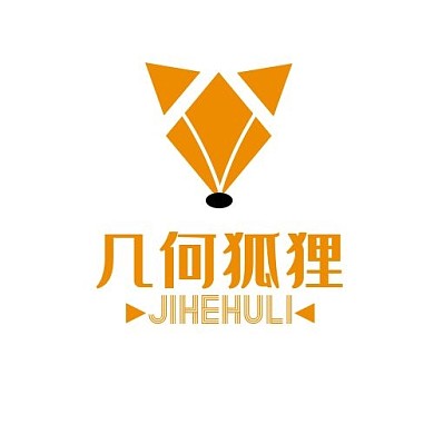 狐狸logo（形状）橙色系几何原创创意