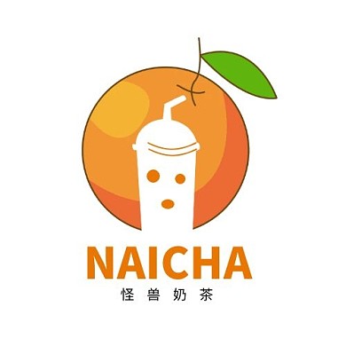 卡通黄色简约奶茶LOGO