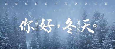 你好冬天可爱雪人生机绿色摄影风公众号封面