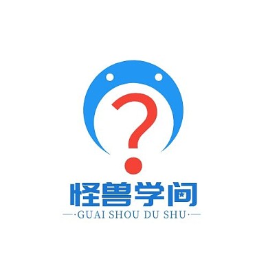 学问问号弧形红蓝教育简约LOGO