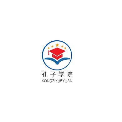 LOGO孔子学院蓝色调简约风