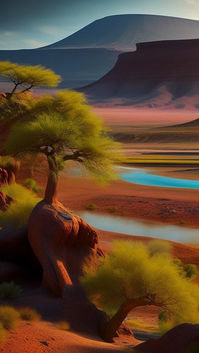 自然风景红色山谷AI数字作品