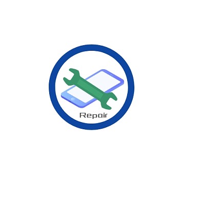 修手机简约蓝黑平面logo设计