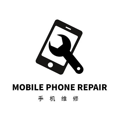 扁平风黑色手机维修logo设计