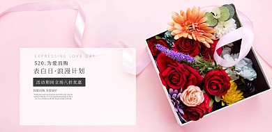 520表白日促销简约海报模板
