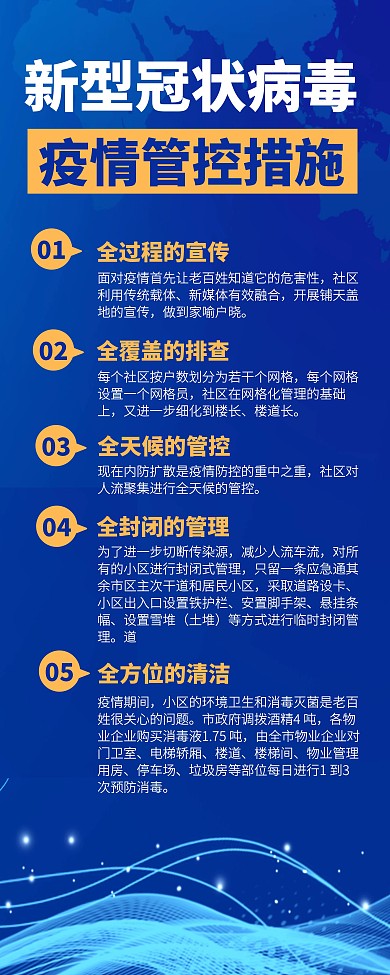 蓝色科技风新冠肺炎疫情管控易拉宝