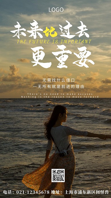 摄影图未来更重要白色简约风摄影图海报