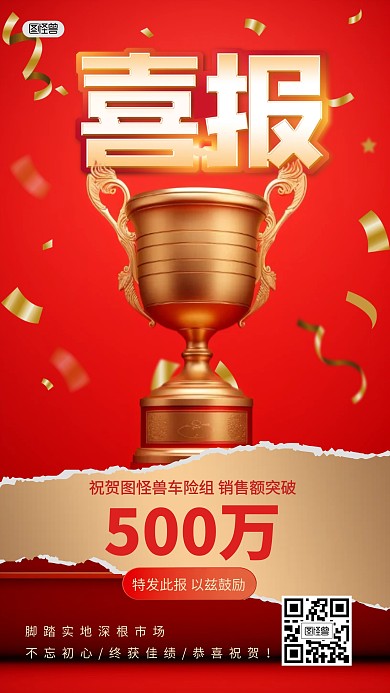 销售战报喜报祝贺销售3D海报