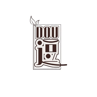 逗字俏皮咖啡色商品LOGO