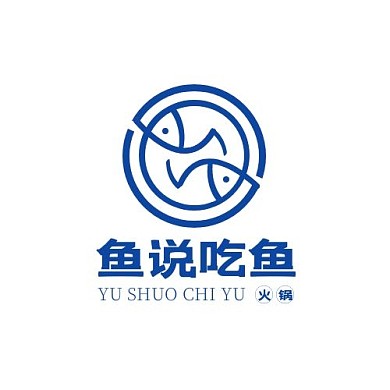 约饭蓝色餐饮标志