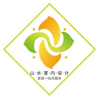 菱形绿色S logo设计装饰行业