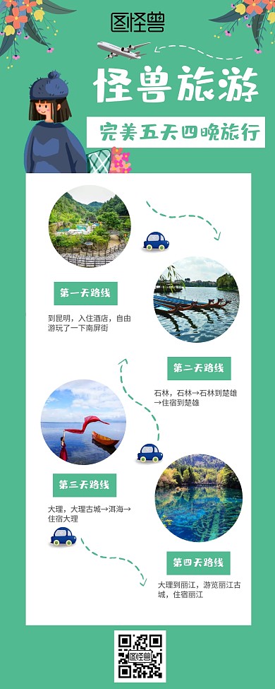 旅行社旅游路线营销长图