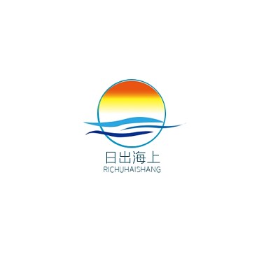 LOGO日出海上蓝色调文化宣传