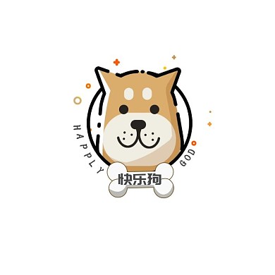 卡通狗狗logo设计