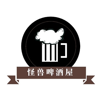 黑白的啤酒LOGO