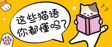 黄色卡通这些猫语你都懂吗公众号首图