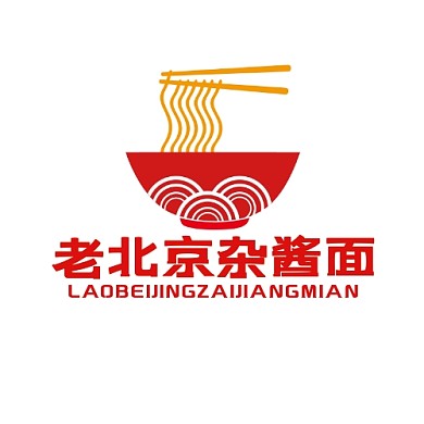老北京杂酱面logo宣传推广美食	