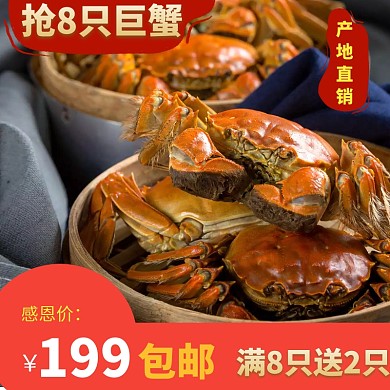 螃蟹中秋国庆节淘宝天猫电商大闸蟹主图