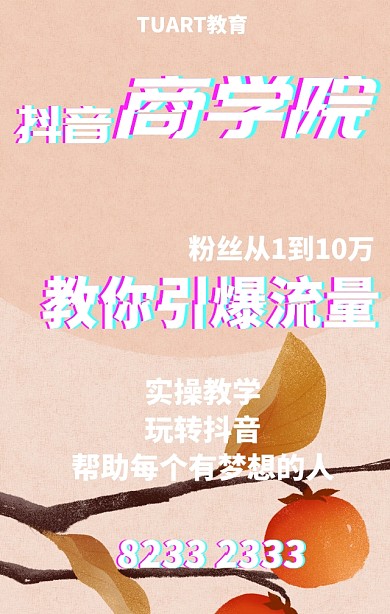电商淘宝天猫运营抖音培训招生宣传手机海报