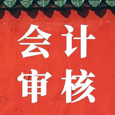 红色会计审核公众封面次图