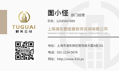 假金色灰色简约大气几何财务咨询公司名片