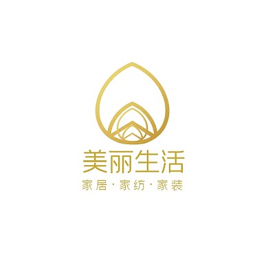 鎏金简约图形美丽生活电商LOGO