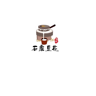 LOGO豆花黑色调古风传统小吃美食