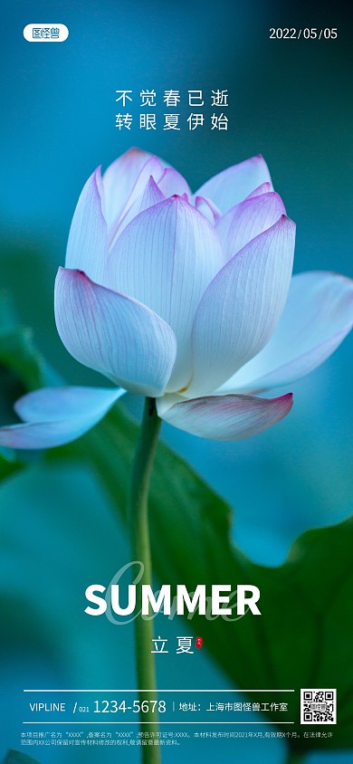 立夏节日节气祝福实景摄影图全屏海报