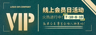 VIP会员日绿色大气电商海报