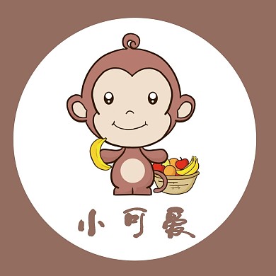 动物猴子可爱棕色简约红包头像
