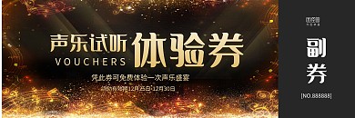 声乐试听券高端大气鎏金风格